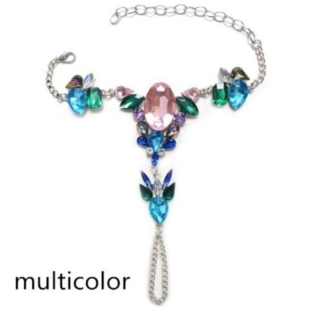 Single- Rhinestone barefoot ankle sandal.